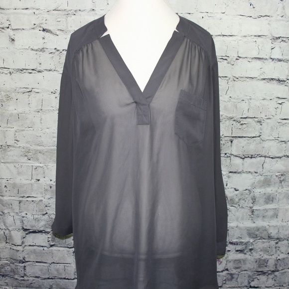 Maurices Tops - Maurice's Gray Sheer Blouse